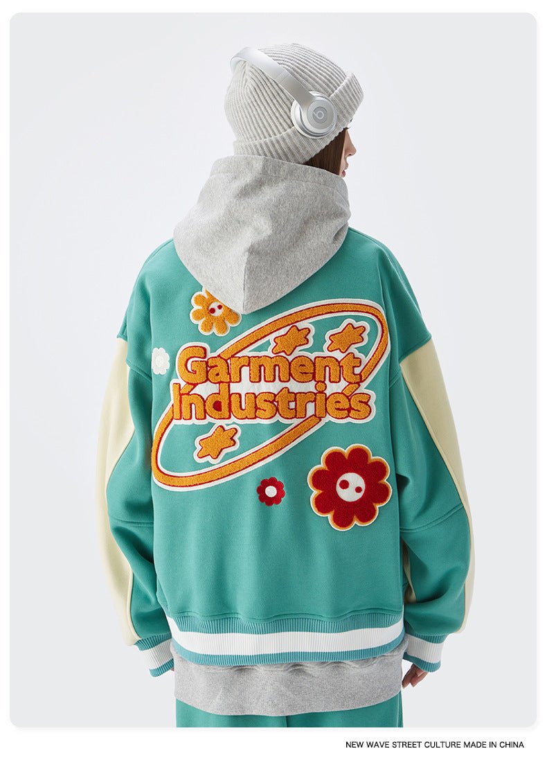 Plush Towel Embroidered High Quality Baseball Uniform Thick Coat Jacket Men