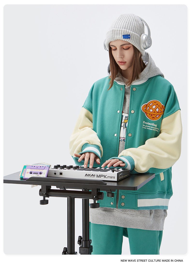 Plush Towel Embroidered High Quality Baseball Uniform Thick Coat Jacket Men